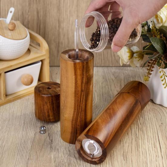 2Pcs Pepper Grinder Manual Salt Pepper Mill Set with Adjustable Coarseness Refillable Ceramic
