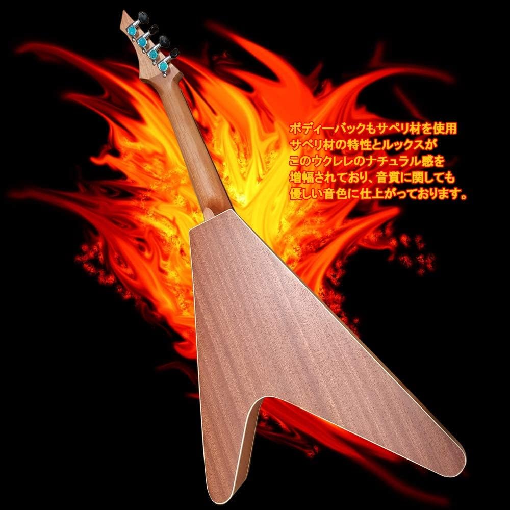 MaAmAa BR Ukulele V Shape Tenor Ukulele MaAmAa Deformed Ukulele Brown MU-V3