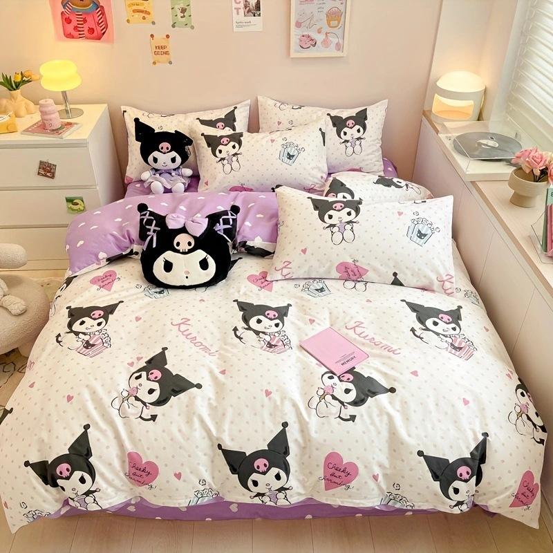 Bed Three-Piece Set, Sanrio Cartoon Series Digital Printing, Double-Sided Three (Four) Piece Set
