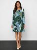 Autumn and winter long-sleeve dress, women's fashion 3D printed dress, casual loose party dress