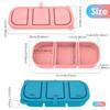 2/3Pcs Snack Container Silicone Small Dip Container with 3 Compartment Stackable Salad Dressing Sauce Box for Home Travel Picnic