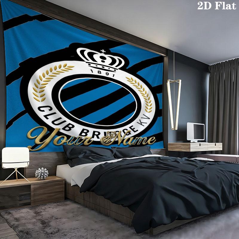 Club Brugge KV Custom Name Wall Tapestry Aesthetic Wall Hanging Printed Fabric Blanket Decorative Tapestries for Bedroom Living Room Home Decor