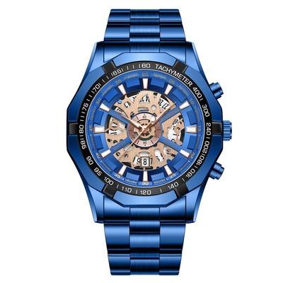 Blue Watch with 3ATM Water Luminous Analog Stainless Stylish Quartz Fashion Accessory Perfect for or As a Boyfriend Gift Men's Calendar, Resistance,