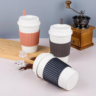 Wheat Straw Coffee Cup, European Portable Water Cup, Outdoor Leisure Cup, Personalized With Lid