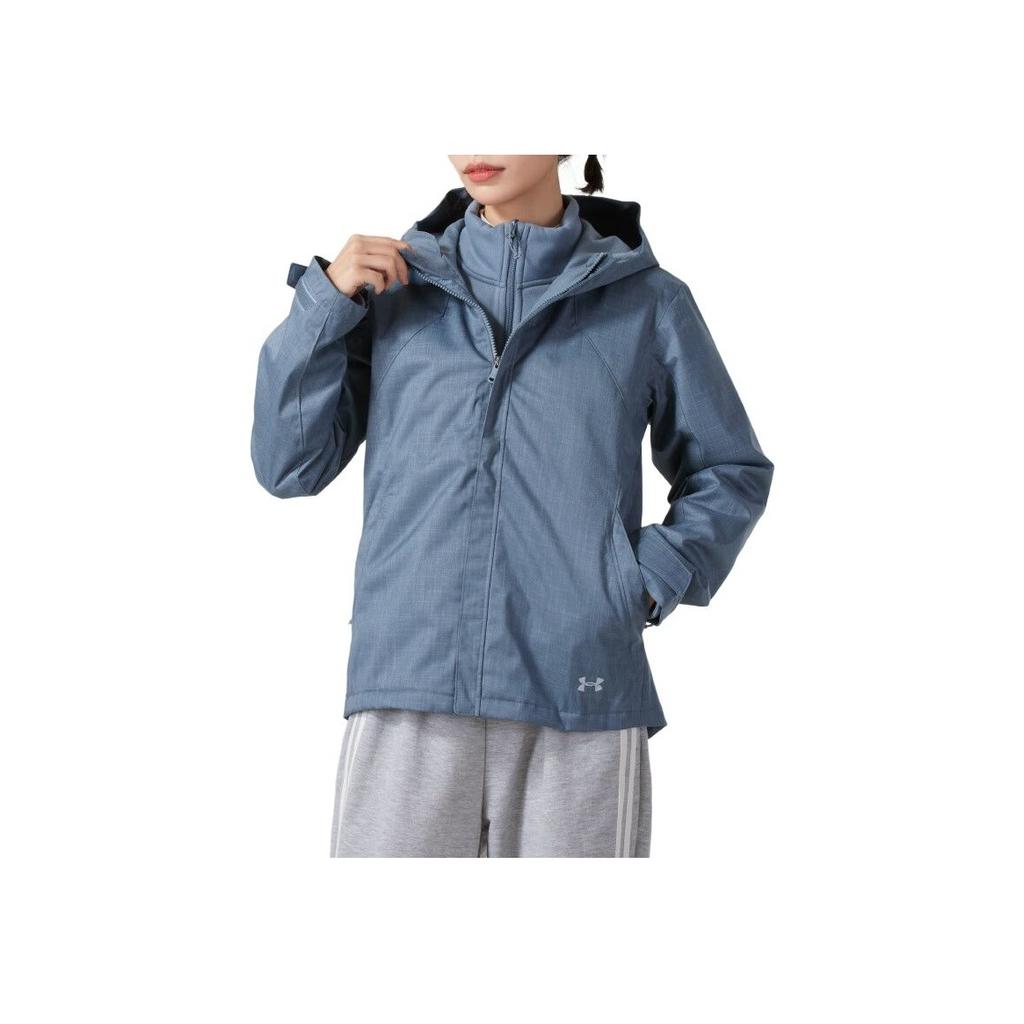 Under Armour Solid Color Three-In-One Warm Outdoor Versatile Sports Jacket Women Jackets Blue 1296868-003