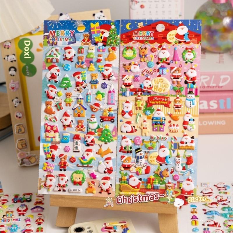 1/4 Buc. Autocolante 3D Pufoase de Crăciun Drăguțe Desene Animate Scrapbooking Bricolaj Jurnalizare Decorare Jurnal Autocolante Papetărie Rechizite Școlare