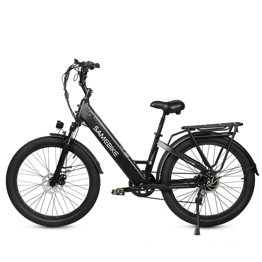 Bicicletă Electrică Samebike RS-A01 Plus Motor 750W Baterie 48V 14Ah Anvelope Groase 26*3.0 inch Bicicletă Electrică de Oraș pentru Navetă cu Cadru Jos