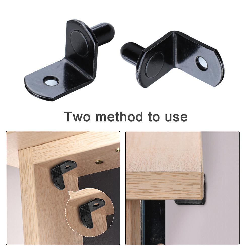 12Pcs Shelf Brackets Support Studs Pegs 6mm Metal Pin Shelves Seperator Fixed Cabinet Cupboard Glass Furniture Bracket Holder