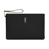 Ysl Monogram Fashion Gold Label Quilted Calfskin Document Clutch Women Clutch Black 440222CWU011000