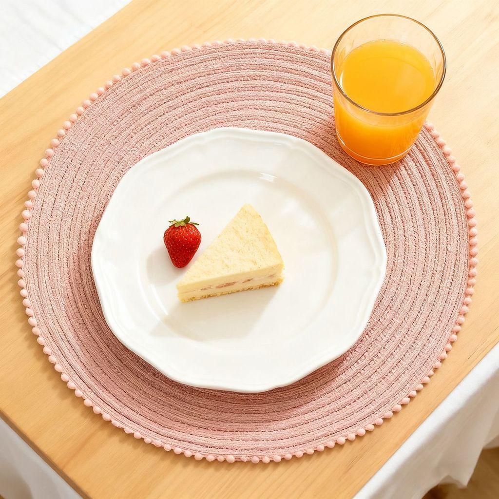 Nordic Style Cotton Round Placemats With Heat Insulation For Dining Room Decor