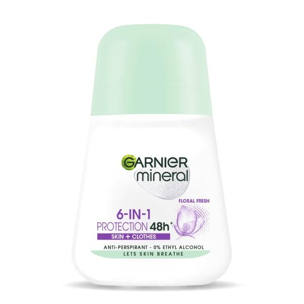 Garnier Mineral Roll-On Antiperspirant 6-in-1 Floral Fresh, 50ml