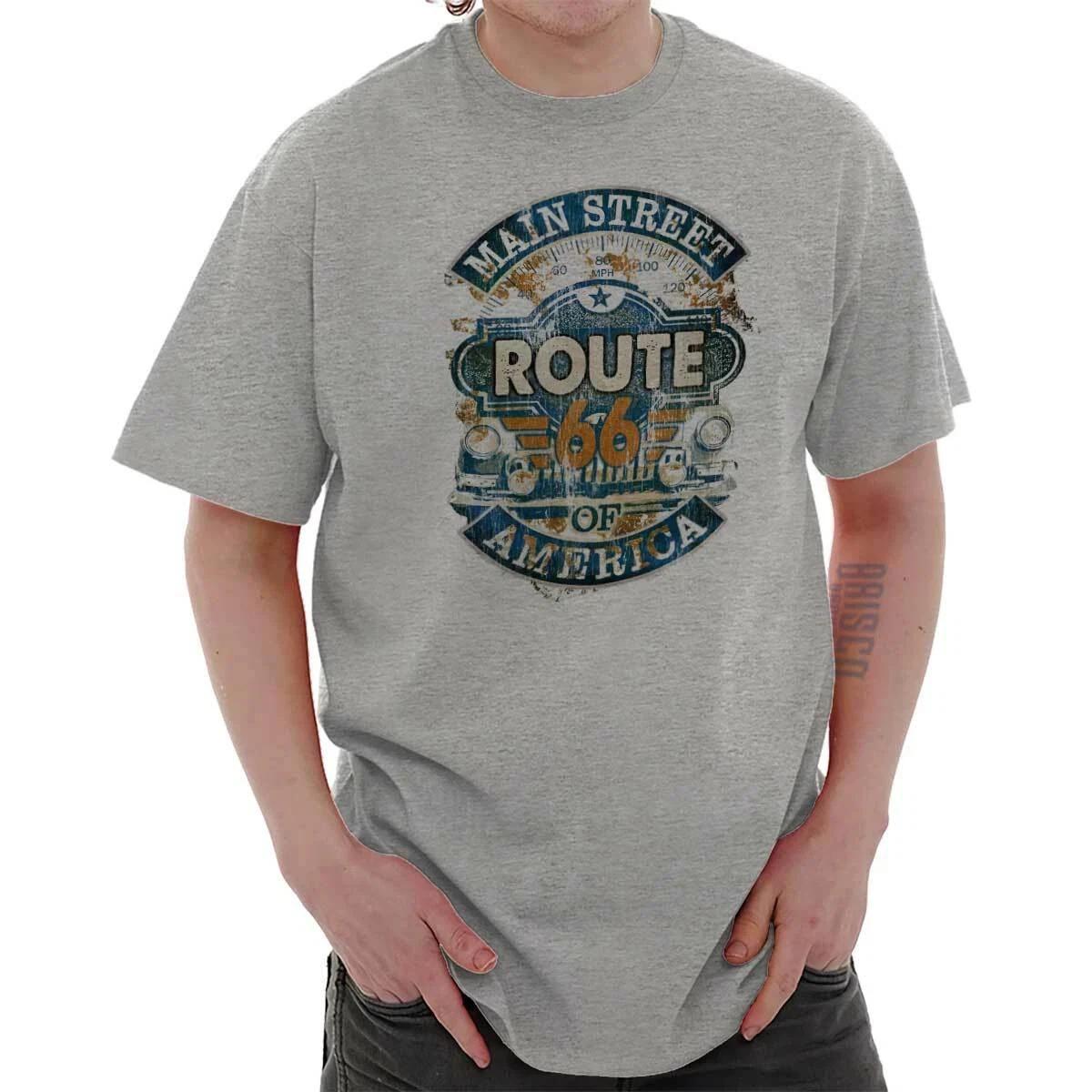 Distressed Route 66 Main Street of America Womens or Mens Crewneck T Shirt Tee 2XL