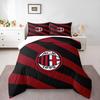 AC Milan Logo Classic Striped Bedding set, Bedding set (1 duvet cover, 2 pillowcases, duvet not included).