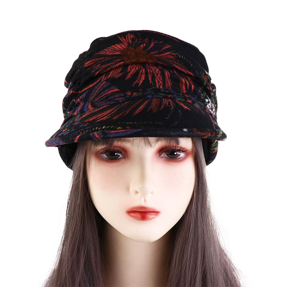Cap Foldable Earflap Middle Aged and Elderly Cap Ethnic Style Cap Women Hat Baseball Cap Peaked Cap
