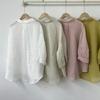 1116 Summer New Women's Lapel Japanese Ramie Shirt Loose Shirt Top Niche Short Sleeve Literary Style Short Sleeve