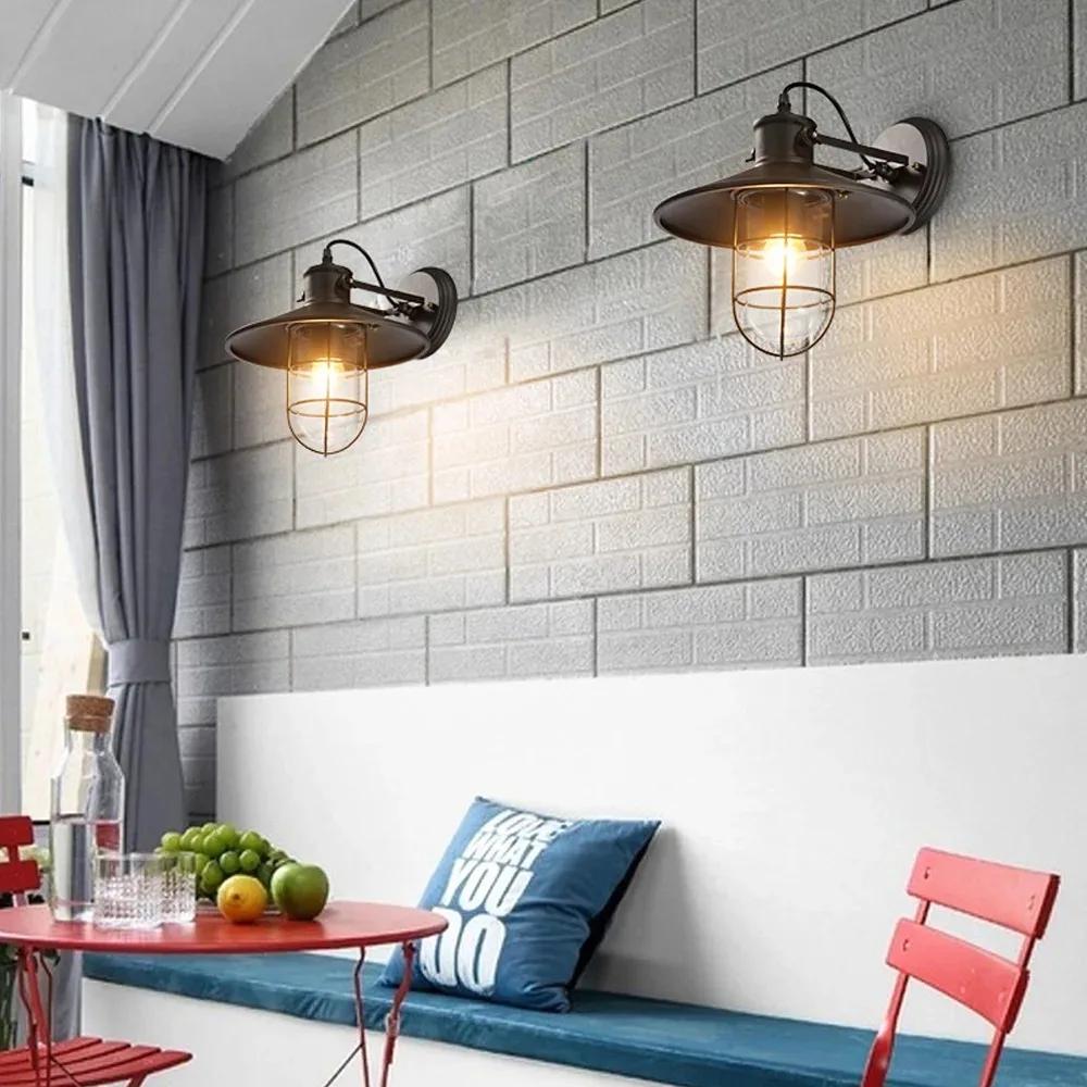 American Style Retro Wall Lamp Industrial Style Wall Light Bar Restaurant Cafe Internet Cafe Corridor Balcony Iron Wall Sconce