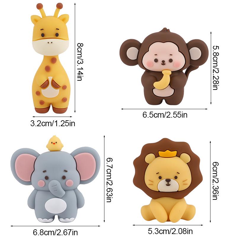 Jungle Animal Birthday Cake Topper Forest Animals Lion Giraffe Kids Wild One Birthday Party Cake Decoration Supplies Baby Shower