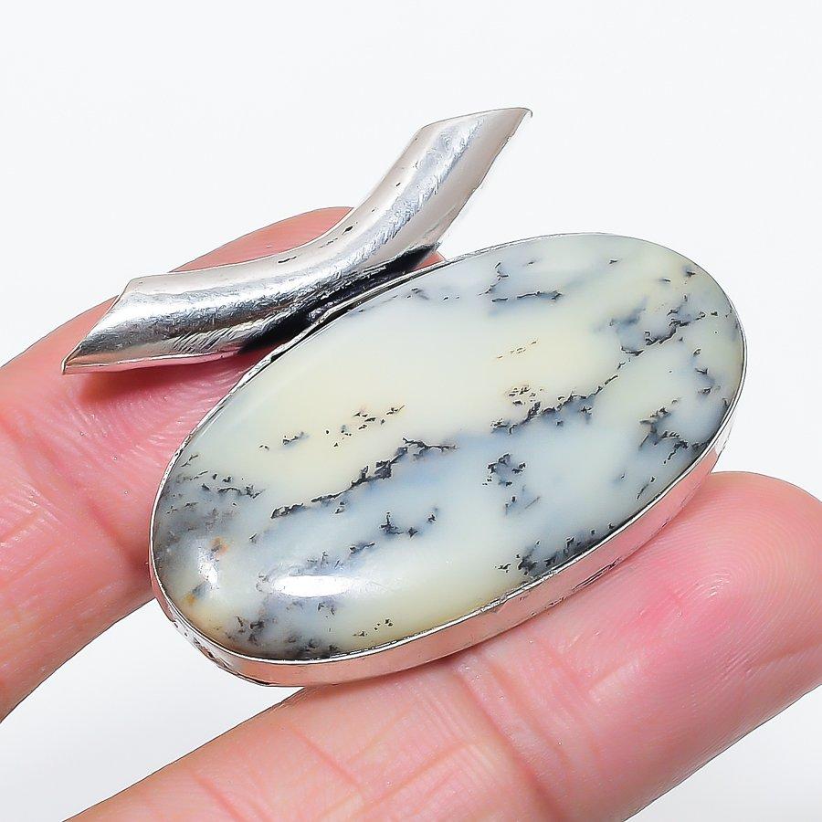 

Натуральный Дендритовый Опал Драгоценный Камень 925 Стерлинговое Серебро Ювелирная Подвеска 1.26 k0m68