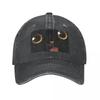Cute Black Cat Minimalist Tongue By Tobe Fonseca Baseball Caps Washed Denim Hats Adjustable Casquette Sports Baseball Cowboy Hat