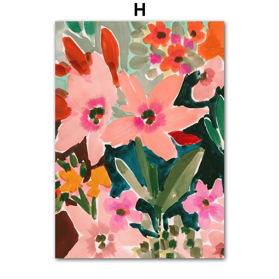 Modern Girl Vase Flower Abstract Illustration Poster Kraft Club Bar Vintage Posters Wall Art Canvas Painting Bedroom Study Decor