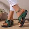Women's Sandals Summer Shoes Woman Heels Sandals Mix Color Wedge Heeled Sandals Summer Slippers 2025 Elegant Sandalias De Mujer
