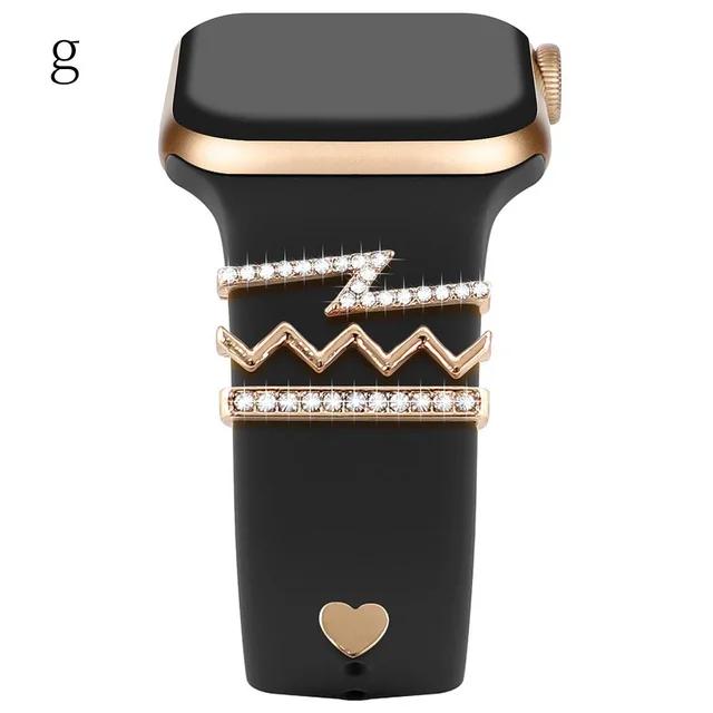 Decoration For Apple watch band 9 8 7 6 SE Ultra 2 Accessories Diamond Jewelry Decorative ring for Samsung watch strap 20mm/22mm