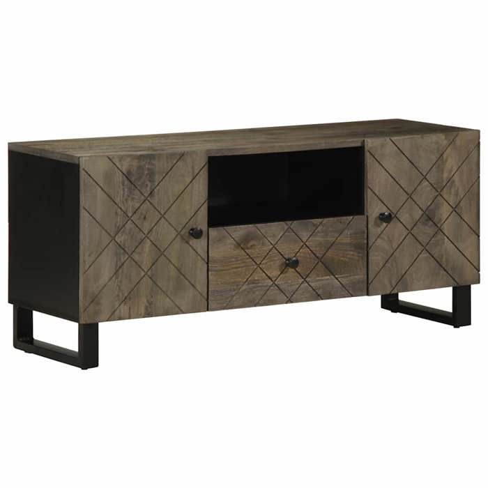 VidaXL TV Stand Black 105x33x46 Cm Solid Mango Wood, TV Bench, TV Cabinet, Multimedia Cabinet, TV Sideboard, Hi-fi Cabinet, 4017698