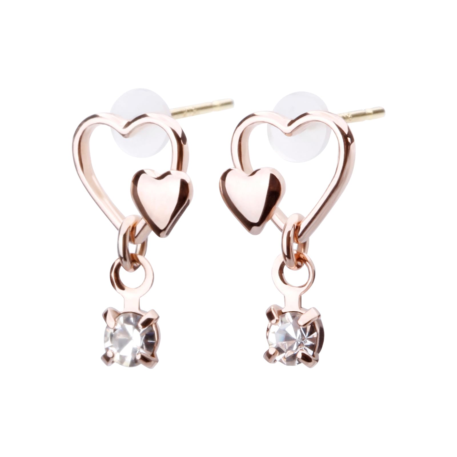 

LOKUMI Зроблено з K18 Petite Heart Серце Нікелеві сережки, Японія, 18K, Пусети, K18, Гіпоалергенні, Біжутерія, Жіночі, Прості, Пусети, Маленькі, Підвісні, Сережки,