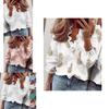 Elegant Womens Long Sleeve Shirts Blouse With Ruffle V Neck And Plus Size Options