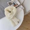 Korean Version Solid Color Versatile Bear Logo Scarf for Women Autumn and Winter Warm Knitted Cute Couple Student Scarf