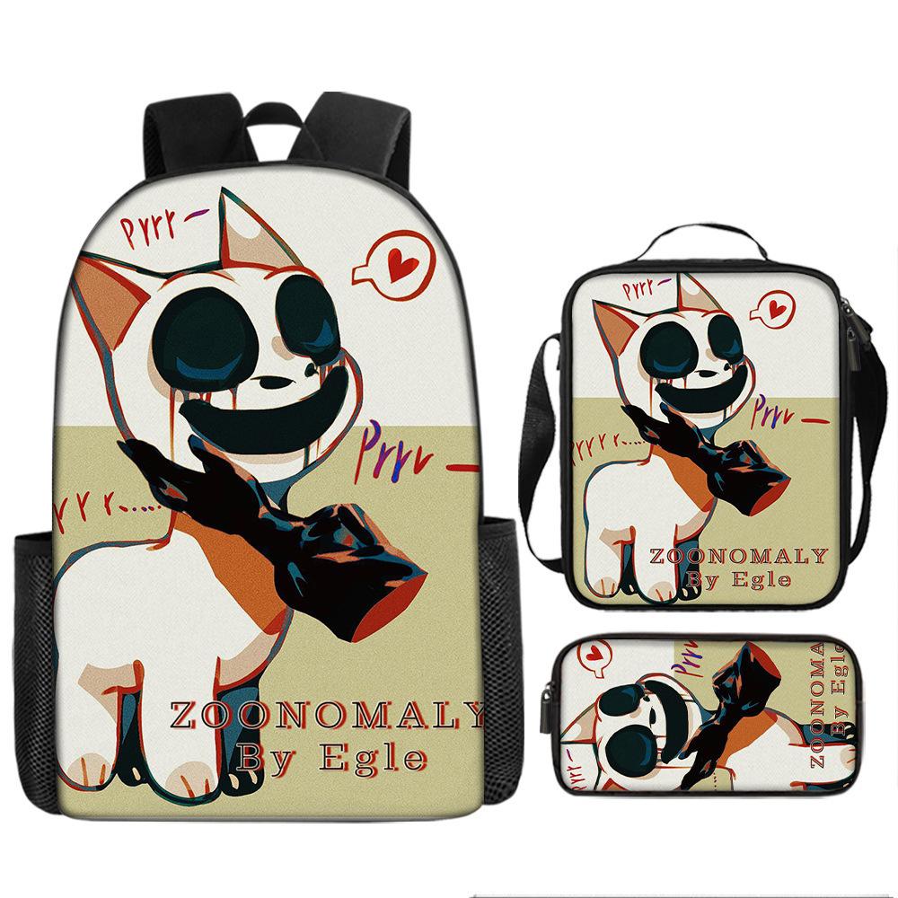 Luxury Popular Funny Novelty zoonomaly 3D Printed 3pcs/Set pupil School Bags Laptop Daypack Backpack Lunch bag Pencil Case