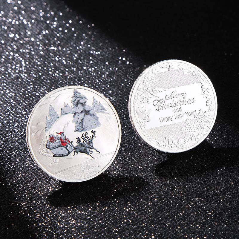 Santa Claus Commemorative Coin Collection: Silver & Gold Christmas Gift for Kids