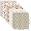 12 Packungen Materialpapier Valentinstag DIY Handkonto Hintergrundpapier Klare pastorale Blumen Westliches Blumenmuster Dekorpapier
