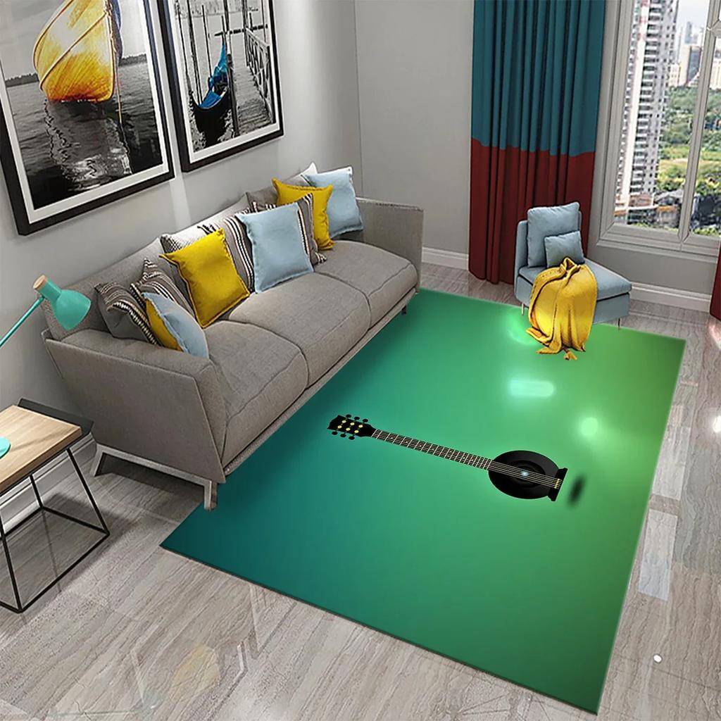 3D Music Carpet Music Instrument Rug for Living Room Bedroom Area Rug Decorative Floor Rugs Carpet Bathroom Non-slip Mat Carpet