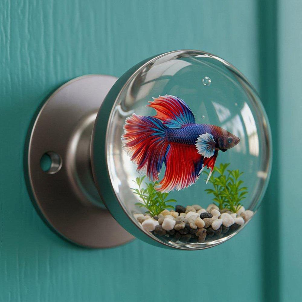 

Retro Animal Artistic Knob Round Cabinet Handle High Quality Decorative Door Handle Betta fish