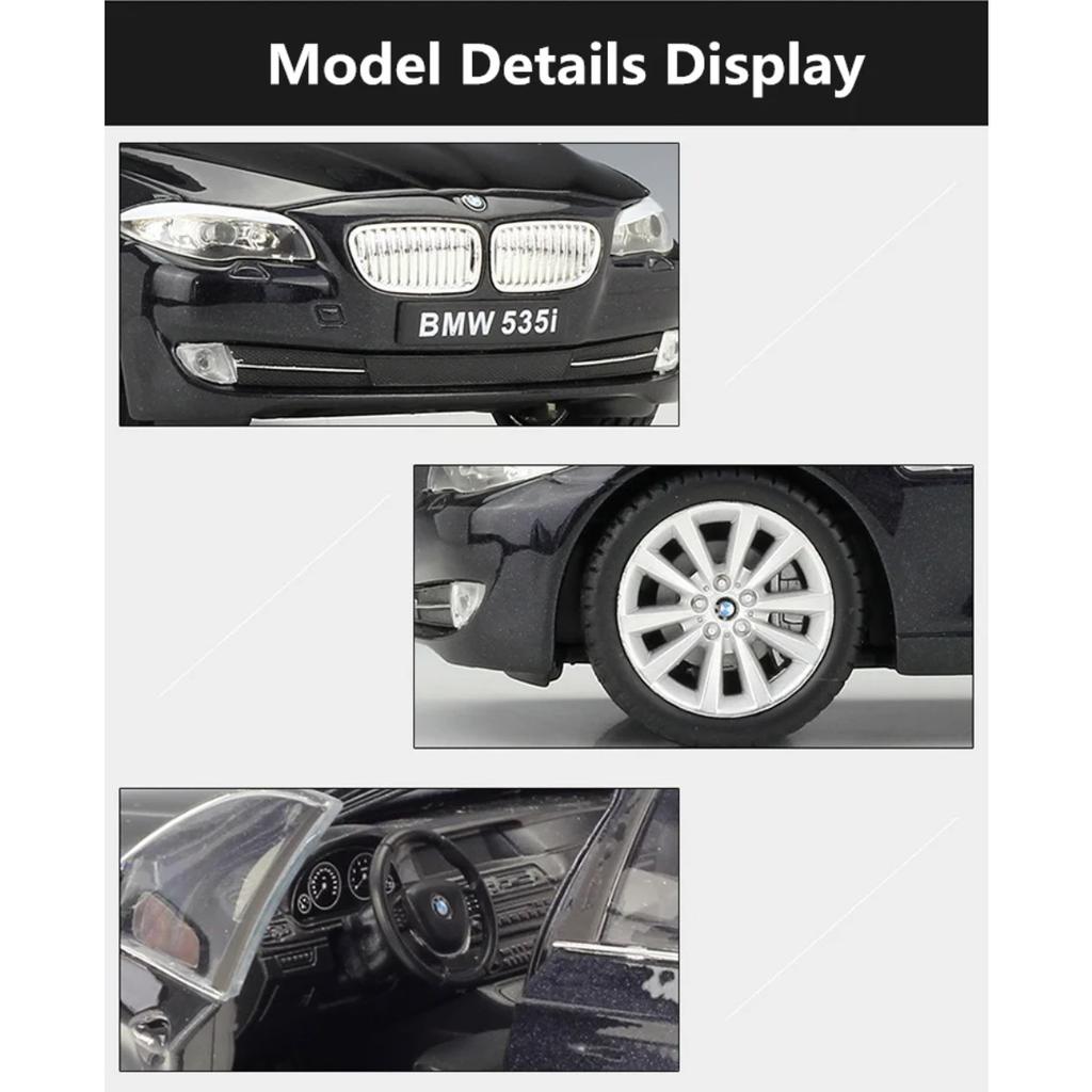 Welly 1/24 BMW 5 Series 535i 535 Alloy Car Model Diecasts Metal Vehicles Car Model High Simulation Collection Childrens Toy Gift