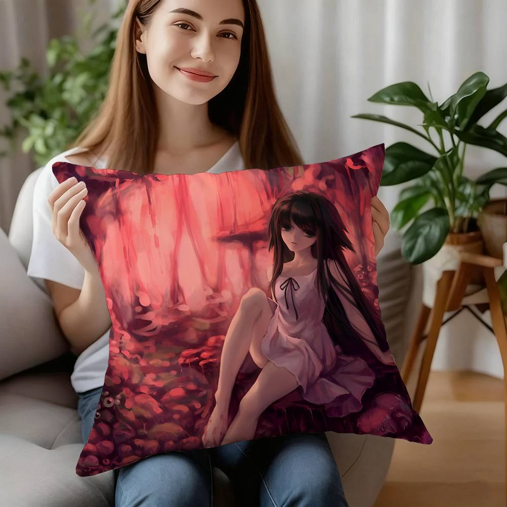 Saya No Uta Das Lied von Saya Kissenbezug Plüschstoff Weicher Kissenbezug Beidseitig bedruckt Kissenbezug Haushaltsgeschenke