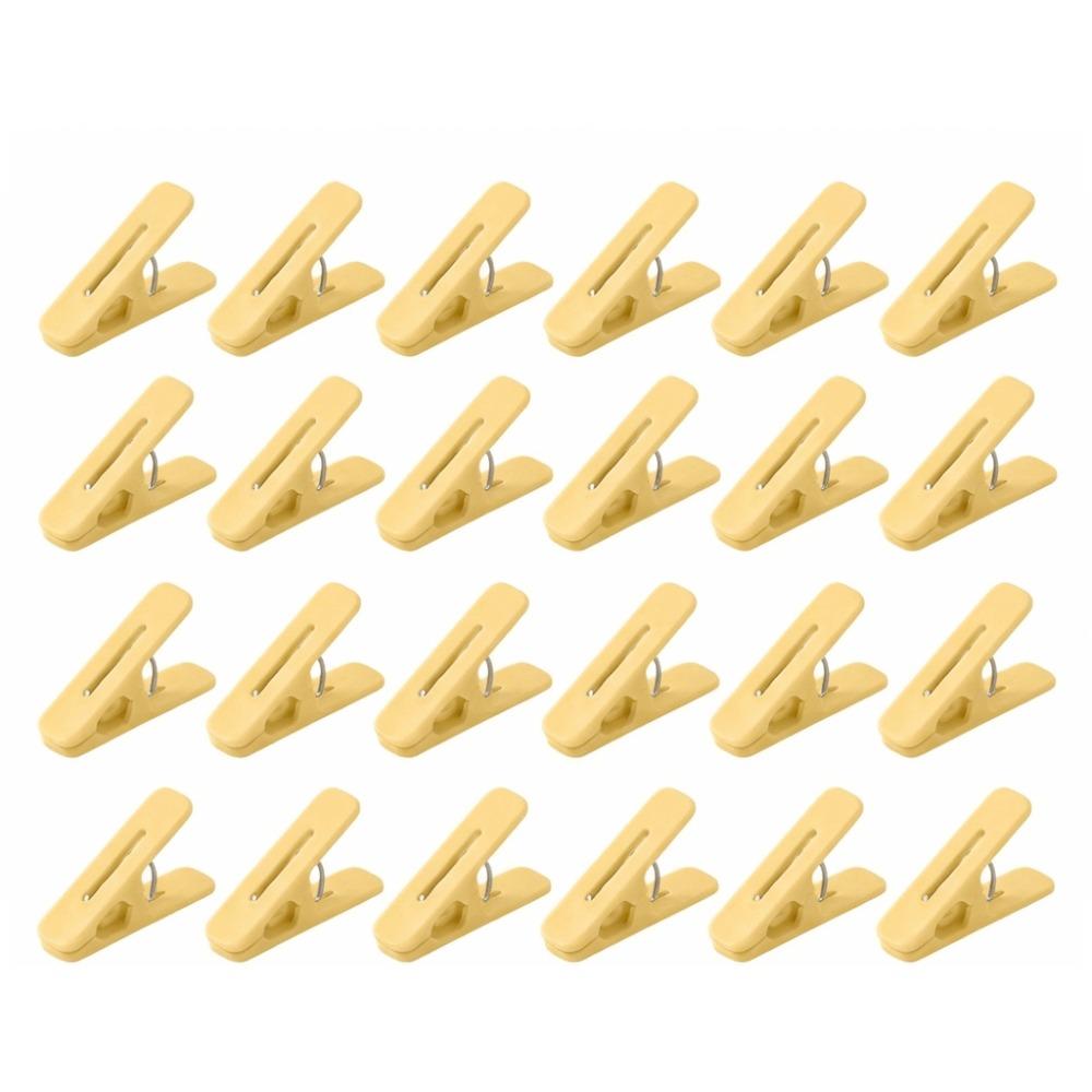 24PCS Multi-Purpose Seamless Clothespins Plastic Quilt Clips Drying Sheets Clips Laundry Use жёлтый