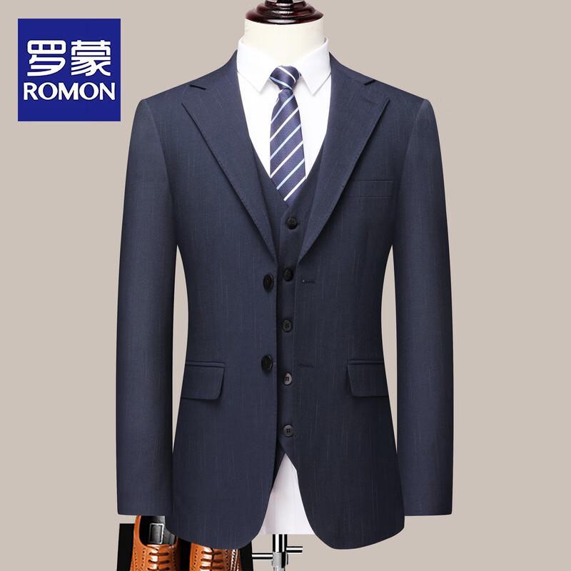 ROMON Men's Slim-Fit Professional Business Suit Set