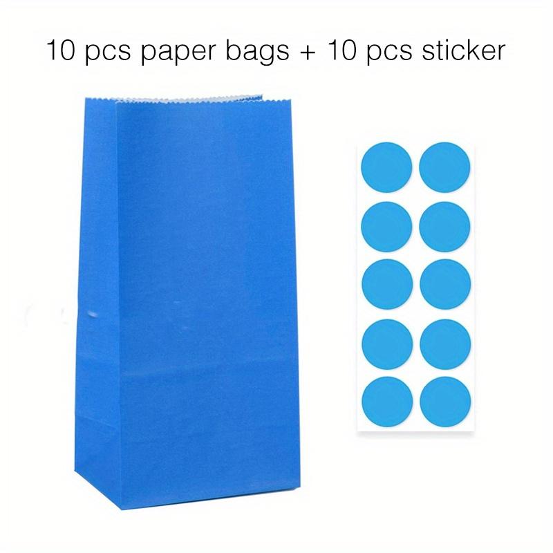 10 Pcs Colorful Solid Stripe and Polka Dot Stand-Up Bags with Stickers - 18x9x6cm Favor Gift Packing Treat Bags for Wedding
