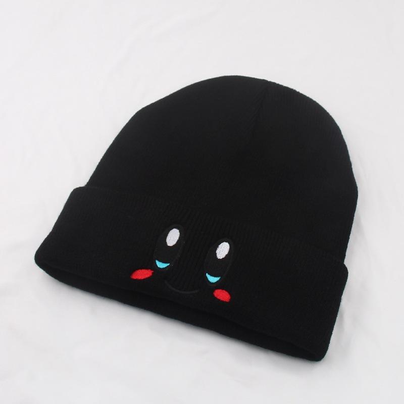 

Модная мультяшная вязаная шапка-бини с ушами для ветрозащиты и термозащиты для взрослых, мужчин и женщин чёрный