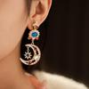 Ear Jewelry Vintage Earrings Women Light Luxury Moon Stud Earrings Star Pendant Earrings  Party