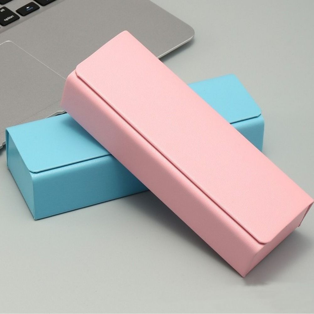 

Portable Grain Square Sunglasses Case Storage Box Glasses Case Magnet Closed