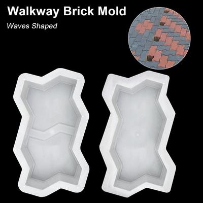 1 Pieza Piedra de Paso con Forma de Olas Pavimentadora Molde Reutilizable para Fabricar Caminos de Hormigón Para Césped Patio Patio Trasero Jardín