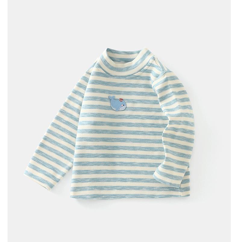 DUUDUU Striped Long Sleeve T-Shirt for Baby Boys & Girls - 2025 Korean Style Base Layer