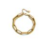 Gold Double Layer Paperclip Curb Chain Bracelet – Bold Industrial Jewelry, Modern Minimalist Gift for Women