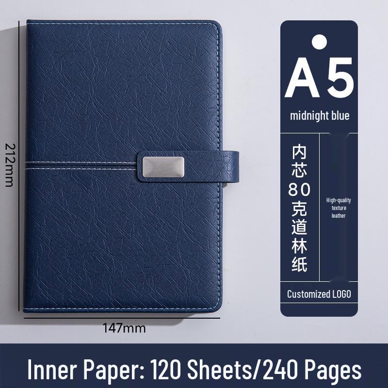 High-End A5 Business Notebook Gift Set: Customizable Logo, Thick Notepad for Meetings and Learning