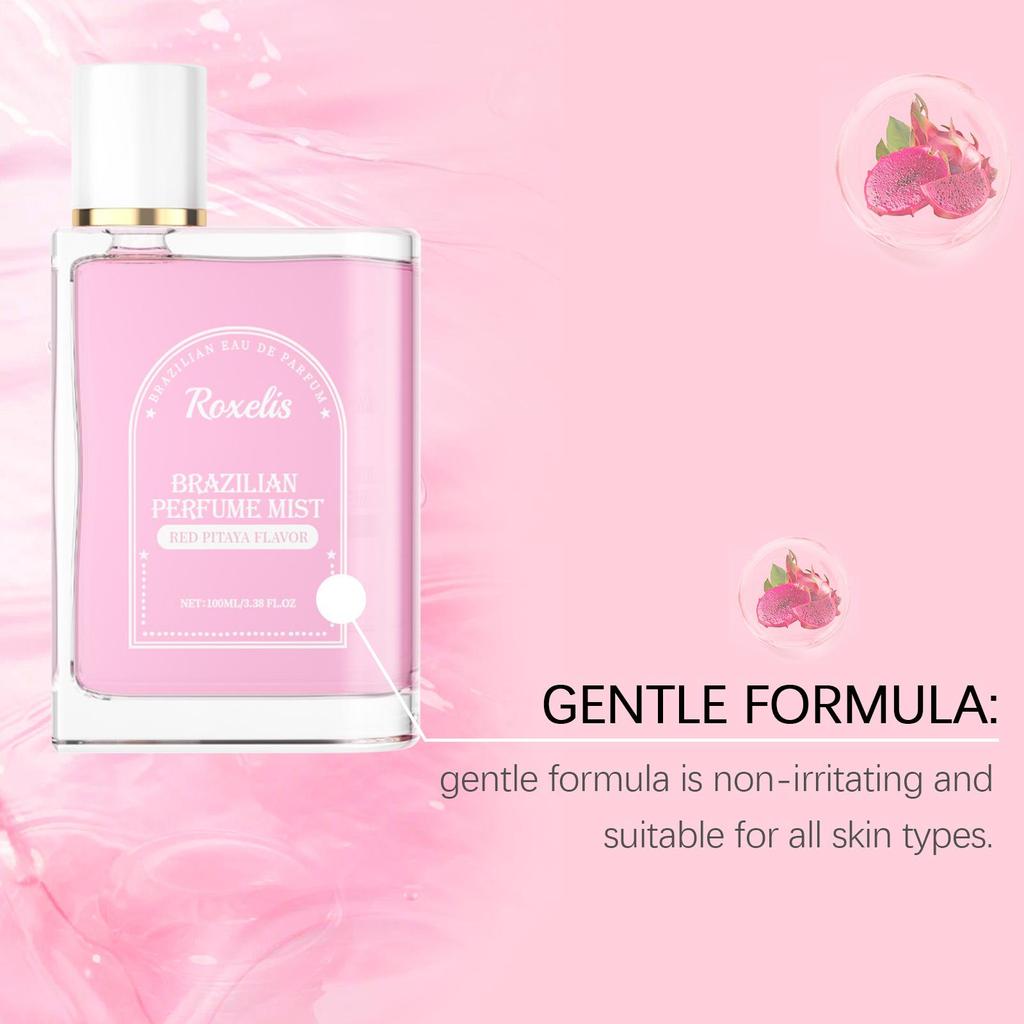 Roxelis 100ml Brazilian Style Perfume Light Fragrance Red Pitaya Jasmine Scent Fresh Long Lasting Aroma Dating Flirting Perfume