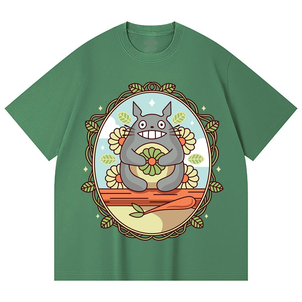 230 Gsm 100% Cotton Ghibli V6 Totoro Print Unisex Heavy Cotton T Shirt