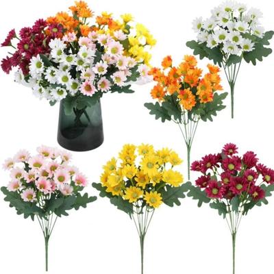21 Heads Artificial Outdoor Sunset Mums Flowers Multicolor Simulated Flower for All Season